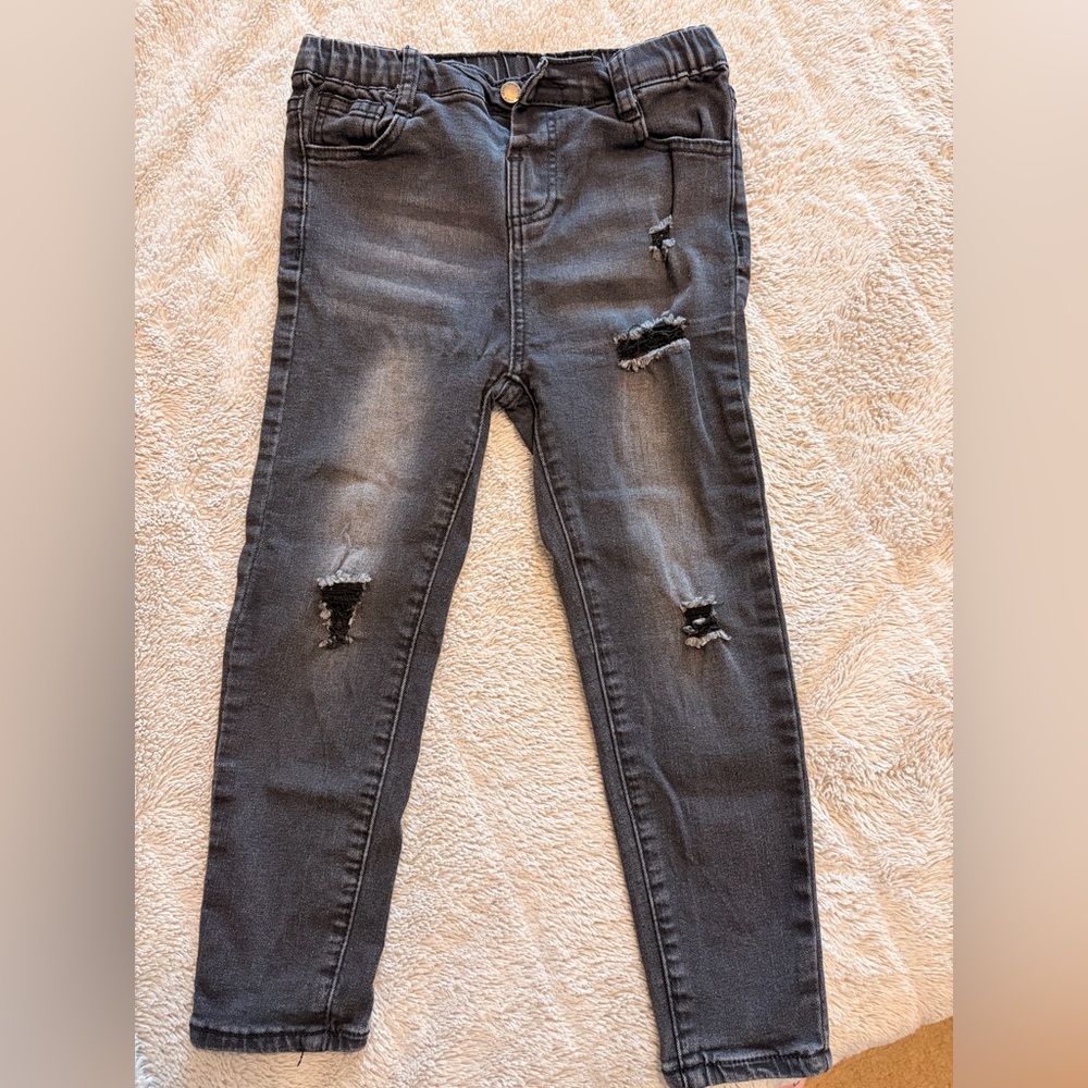 Distressed Gray Jeans